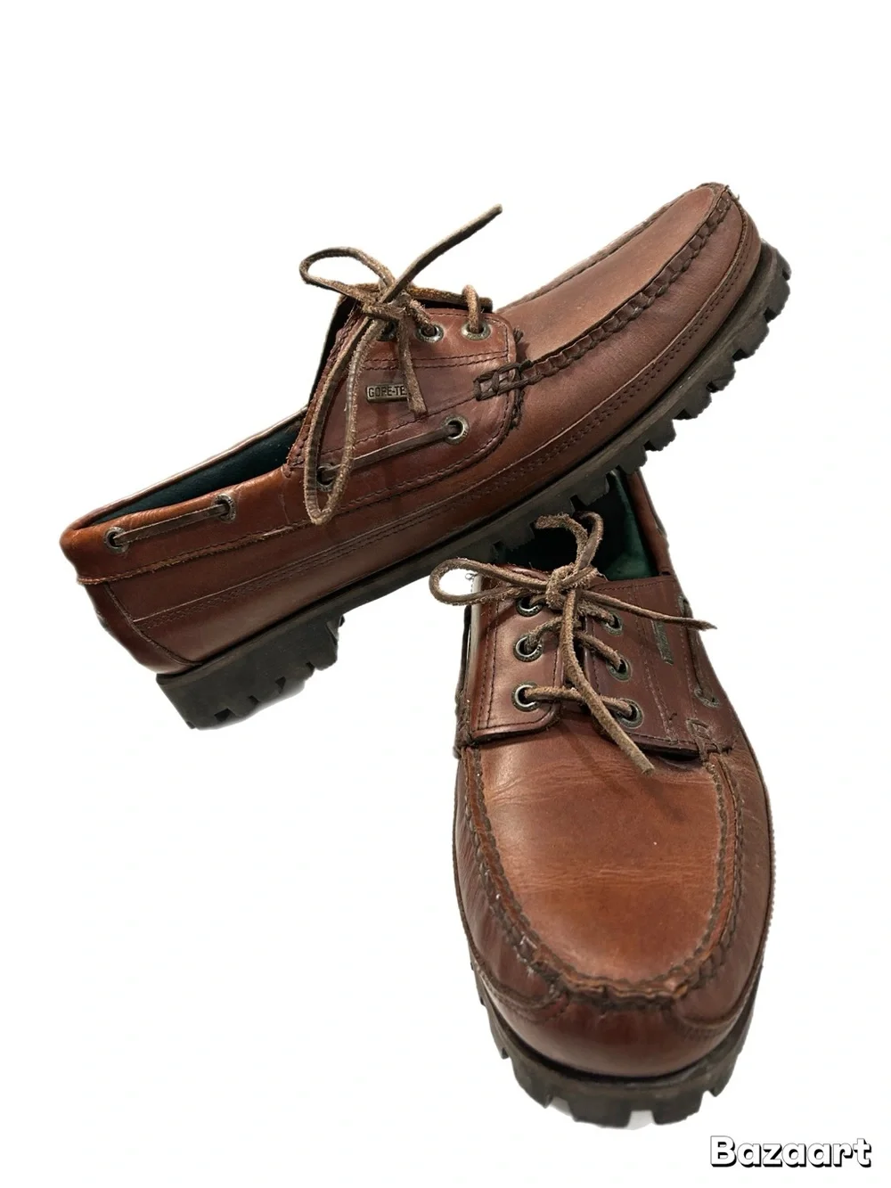 Vintage H.H. Brown Leather Boat Shoes with GORE-TEX® – Men’s Size 10.5